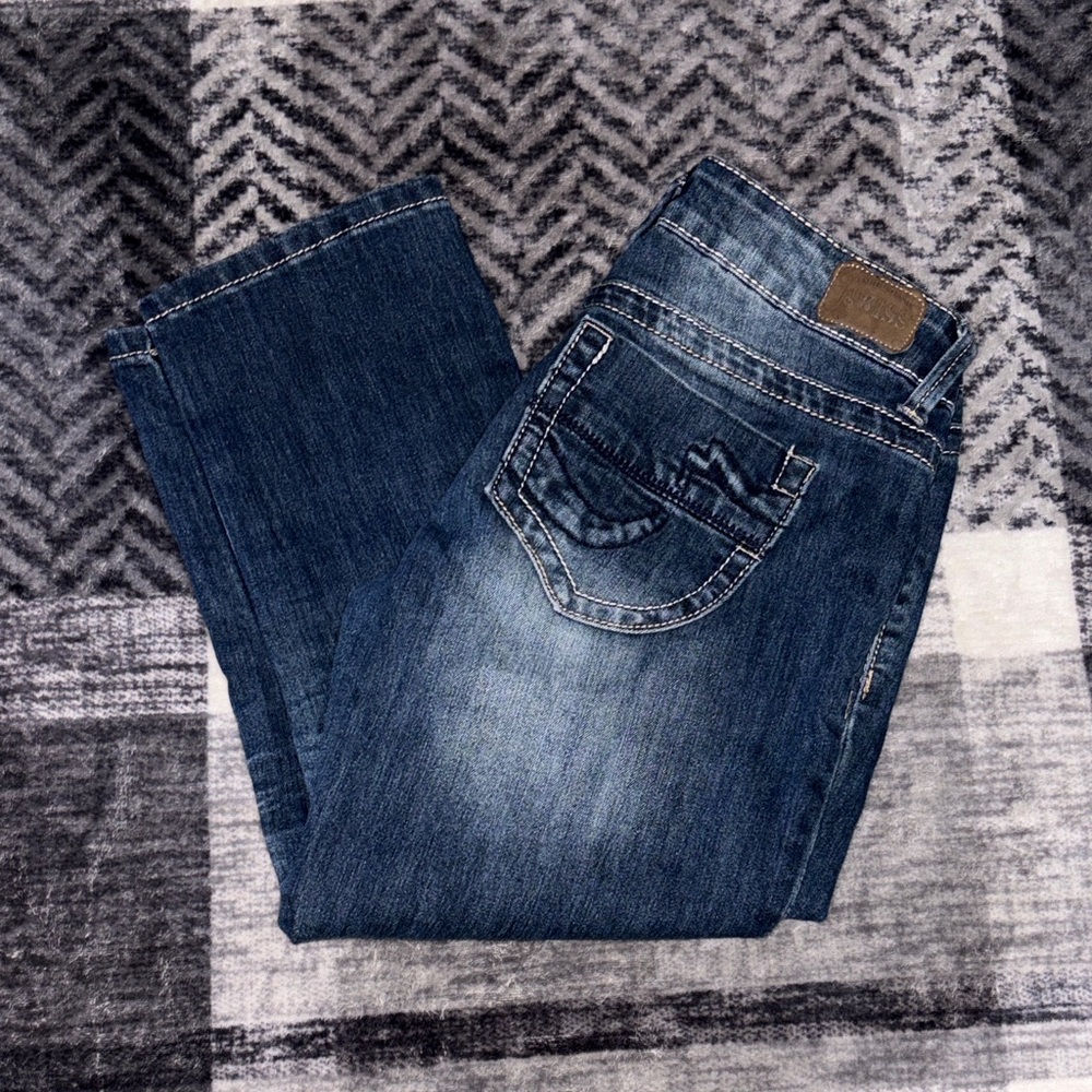 1st Kiss Dark Blue Cropped Jeans
